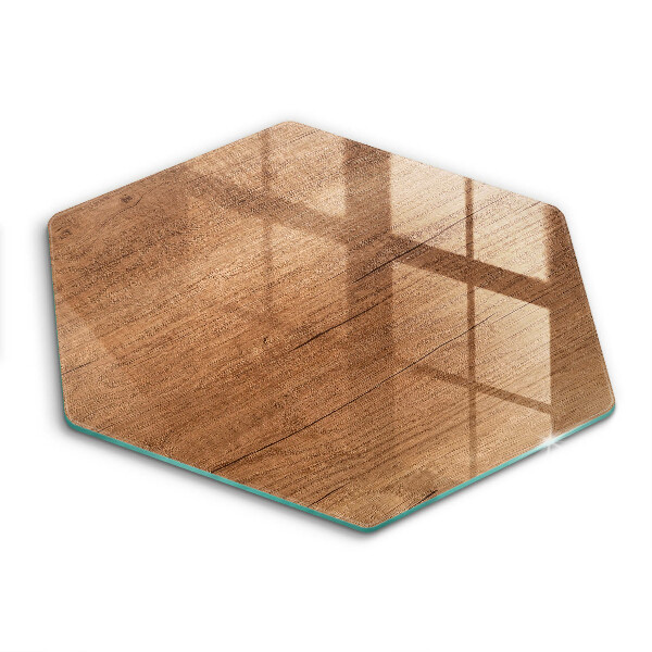 Tocător din sticlă hexagonal Textură lemn