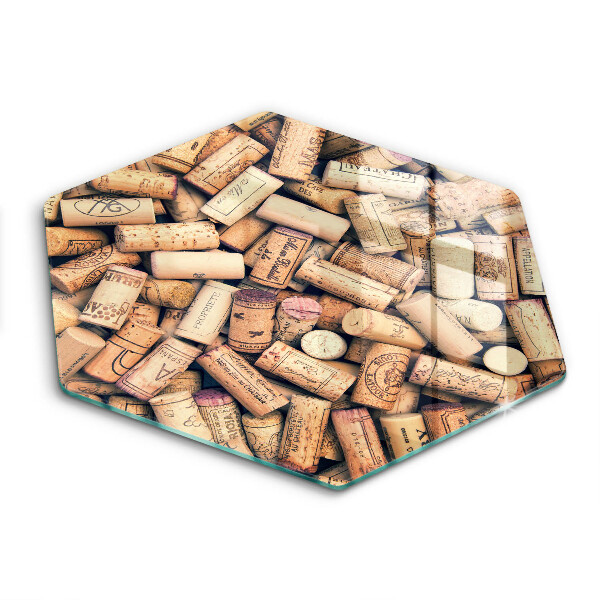 Tocător din sticlă hexagonal Model de dopuri de vin