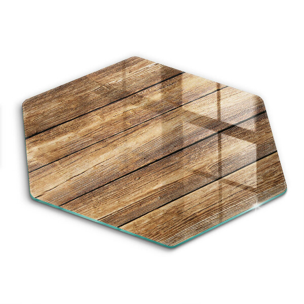 Tocător sticlă hexagonal Plăci cu textură de lemn