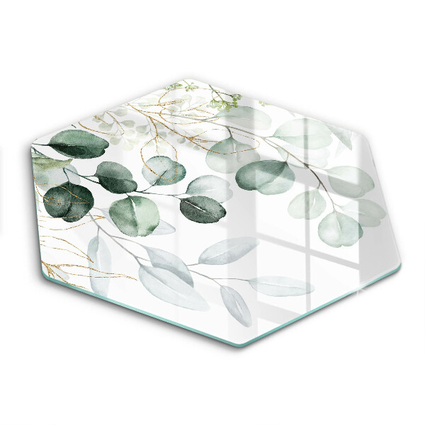 Tocător sticlă hexagonal Plante pictate