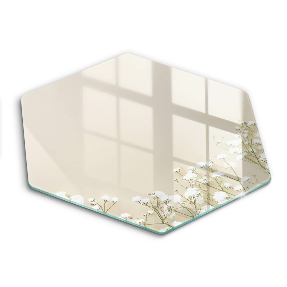 Tocător de bucătărie în formă de hexagon Flori boho de gipsofilă