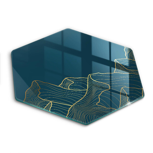 Tocător din sticlă hexagonal Munți abstracti