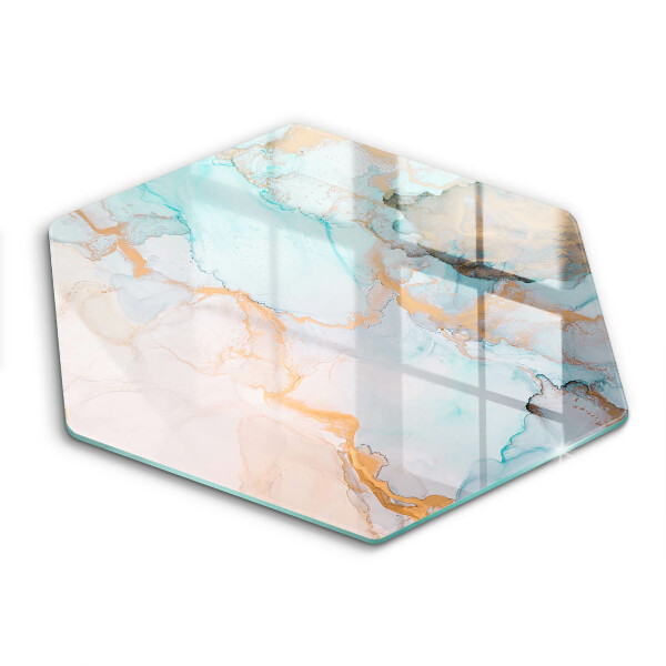 Tocător de bucătărie în formă de hexagon Marmură abstractă
