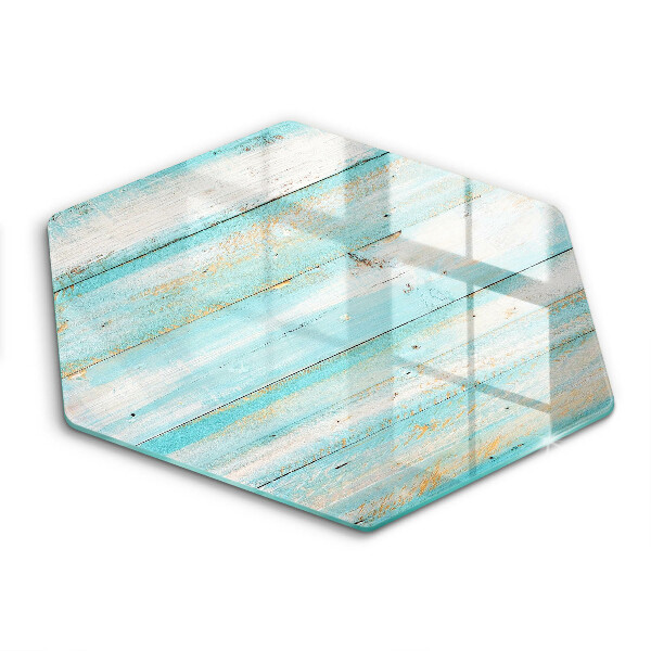 Tocător sticlă hexagonal Scânduri de lemn vintage