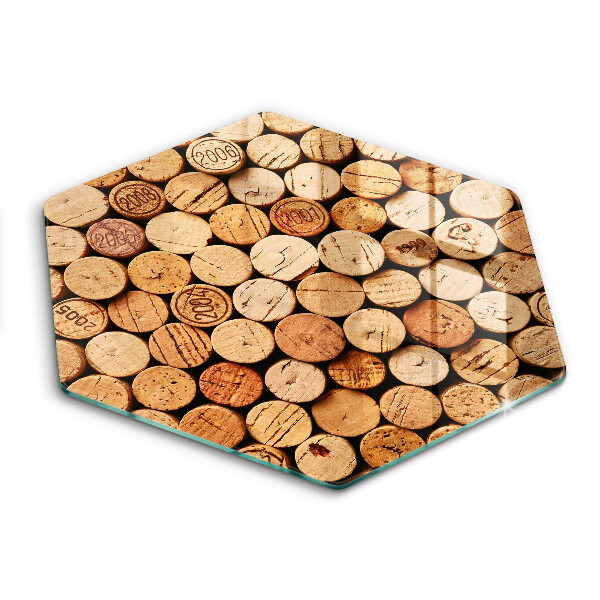 Tocător din sticlă hexagonal Model de plută de vin