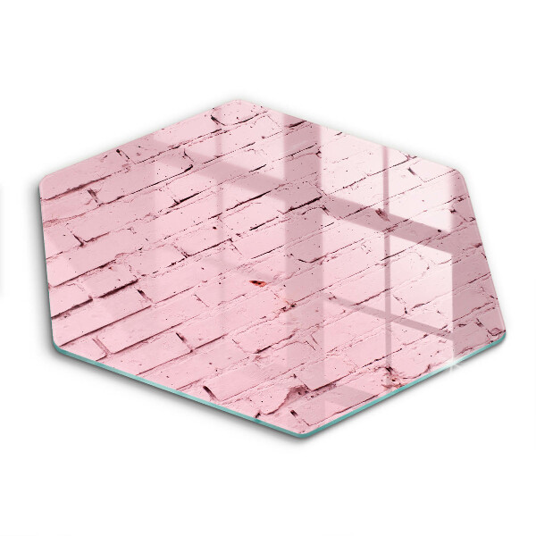 Tocător din sticlă hexagonal Zid de cărămidă pastelat