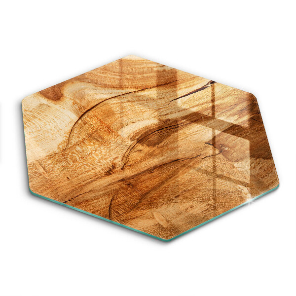 Tocător din sticlă hexagonal Textură de placă de lemn