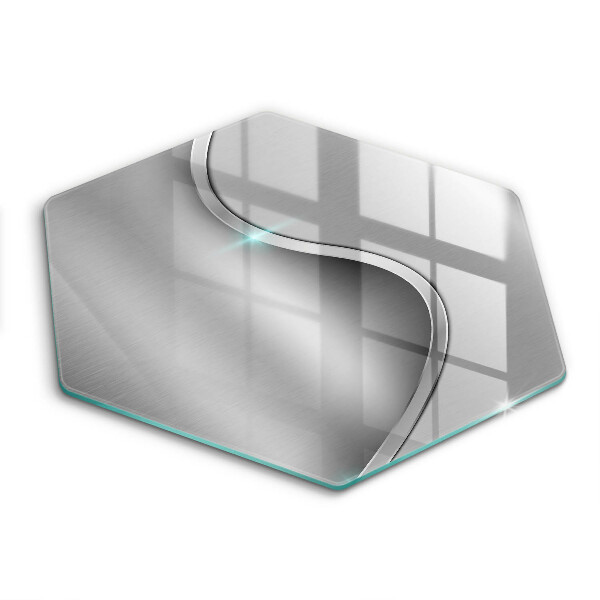 Tocător din sticlă hexagonal Metal argintiu abstract
