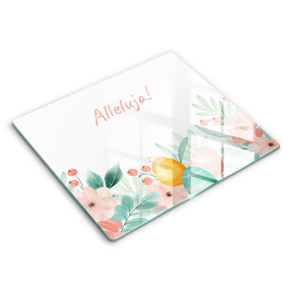 Tocător din sticlă Temă de sărbătoare Aleluia! 60x52cm