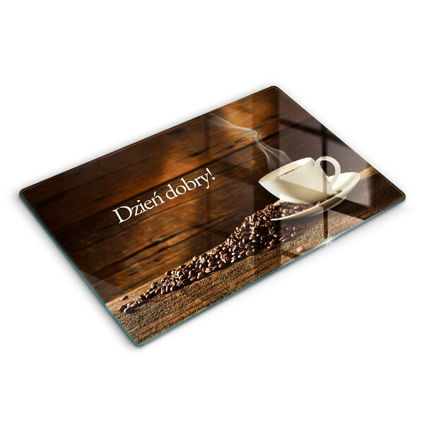 Tocător sticlă Bună dimineața! Ceașcă de cafea