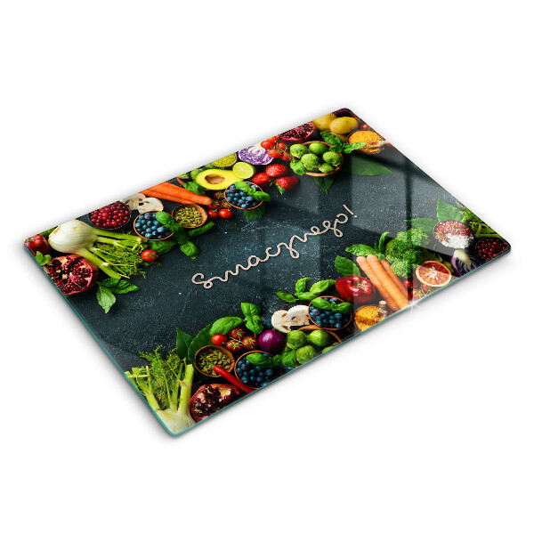 Tocător sticlă Fructe și legume, Savurați cafeaua!