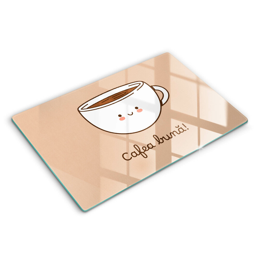 Tocător sticlă Motiv: Poftă bună la cafea!
