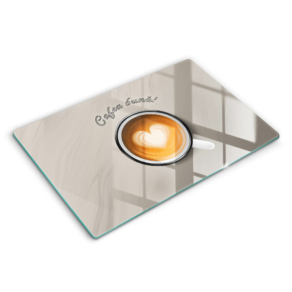 Tocător sticlă Poftă bună la cafea!