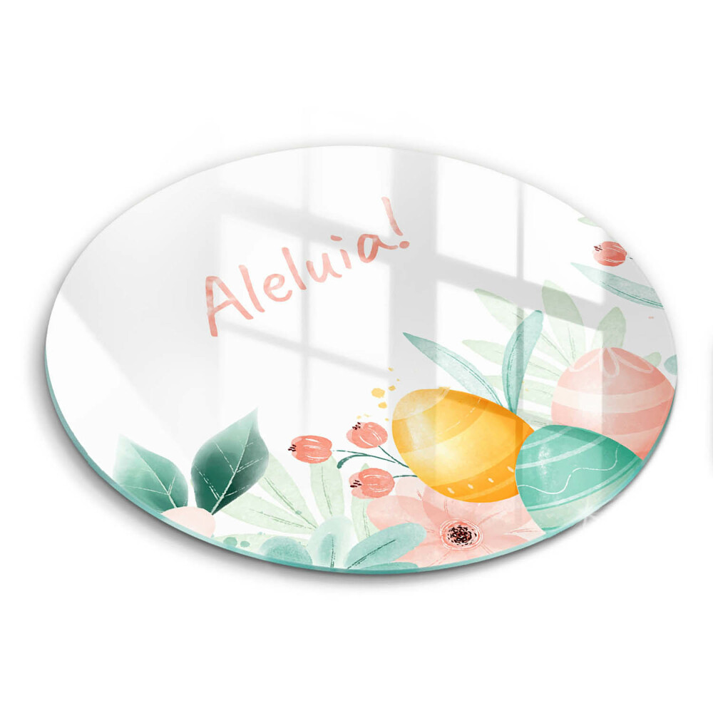 Tocător rotund de sticlă Motiv: Aleluia festiv!