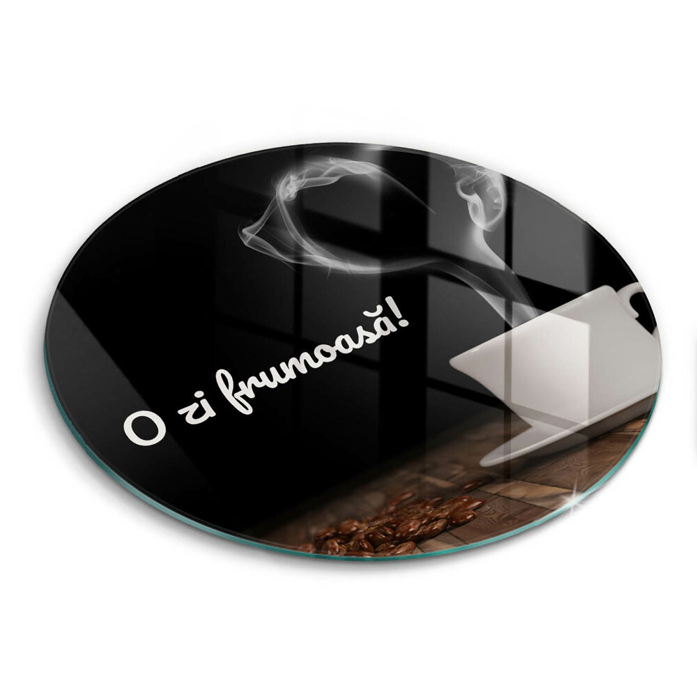 Tocător rotund de sticlă O zi bună!