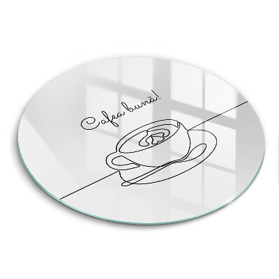 Tocător rotund de sticlă Cafea, Poftă bună la cafea!