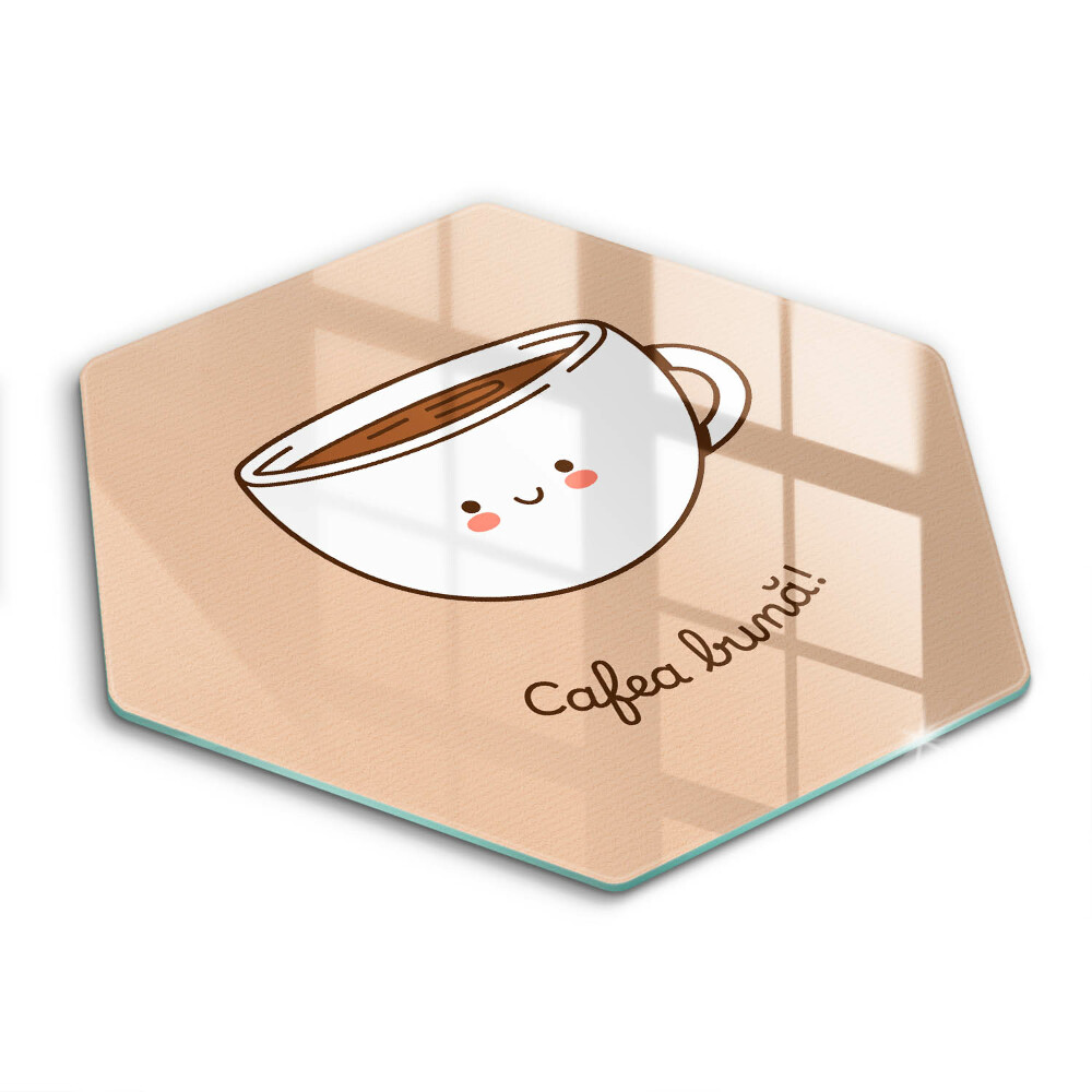 Tocător de bucătărie hexagonal Motiv: Poftă bună la cafea!