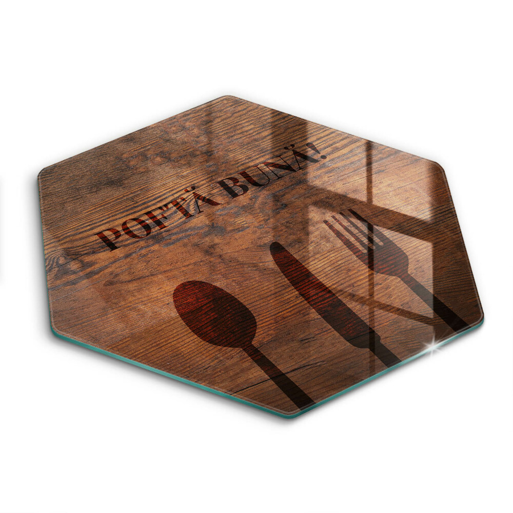 Tocător de bucătărie hexagonal Motiv: Poftă bună!