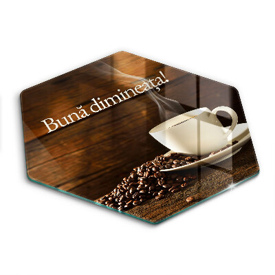 Tocător de bucătărie hexagonal Bună dimineața! O cană de cafea