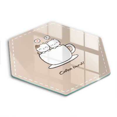 Tocător de bucătărie hexagonal Motiv: Poftă bună la cafea!