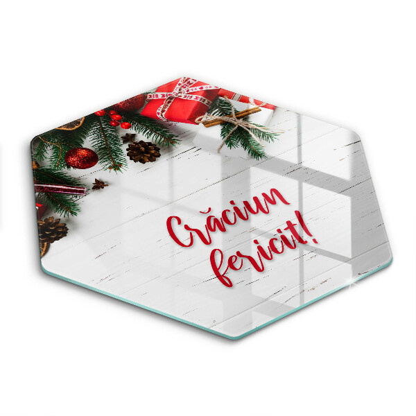 Tocător de bucătărie hexagonal Sărbători Fericite!