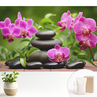 Flori și pietre într-un aranjament armonios