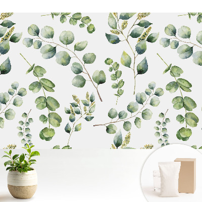 Model repetitiv cu frunze de plantă pictate în acuarelă