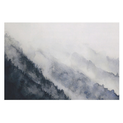 Acuarelă cu peisaj montan în ceață intitulat „Armonie”