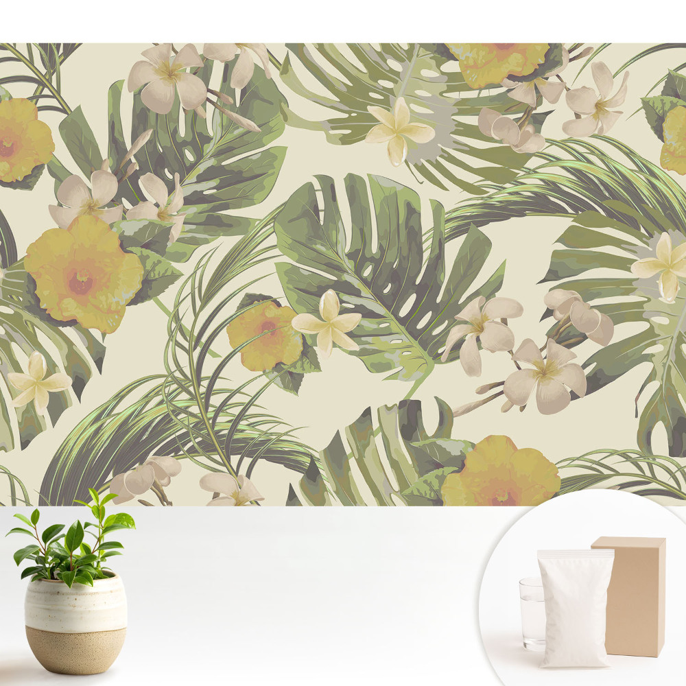 Frunze tropicale, flori exotice