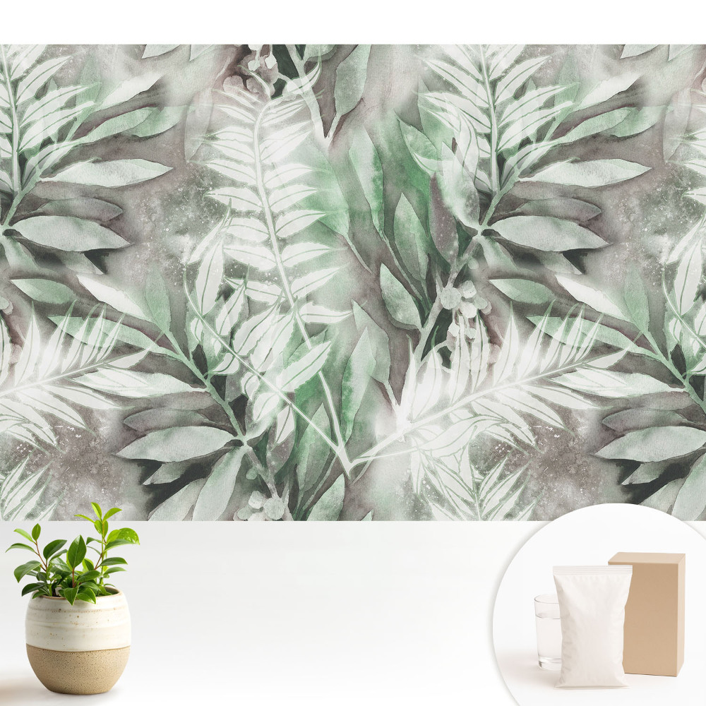 Frunze delicate de acuarelă în verde.