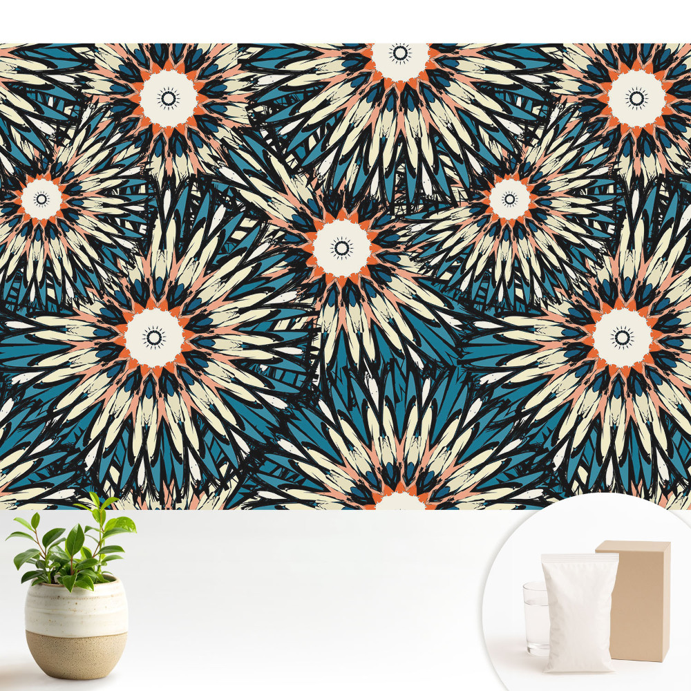 Flori energice într-o compoziție repetabilă