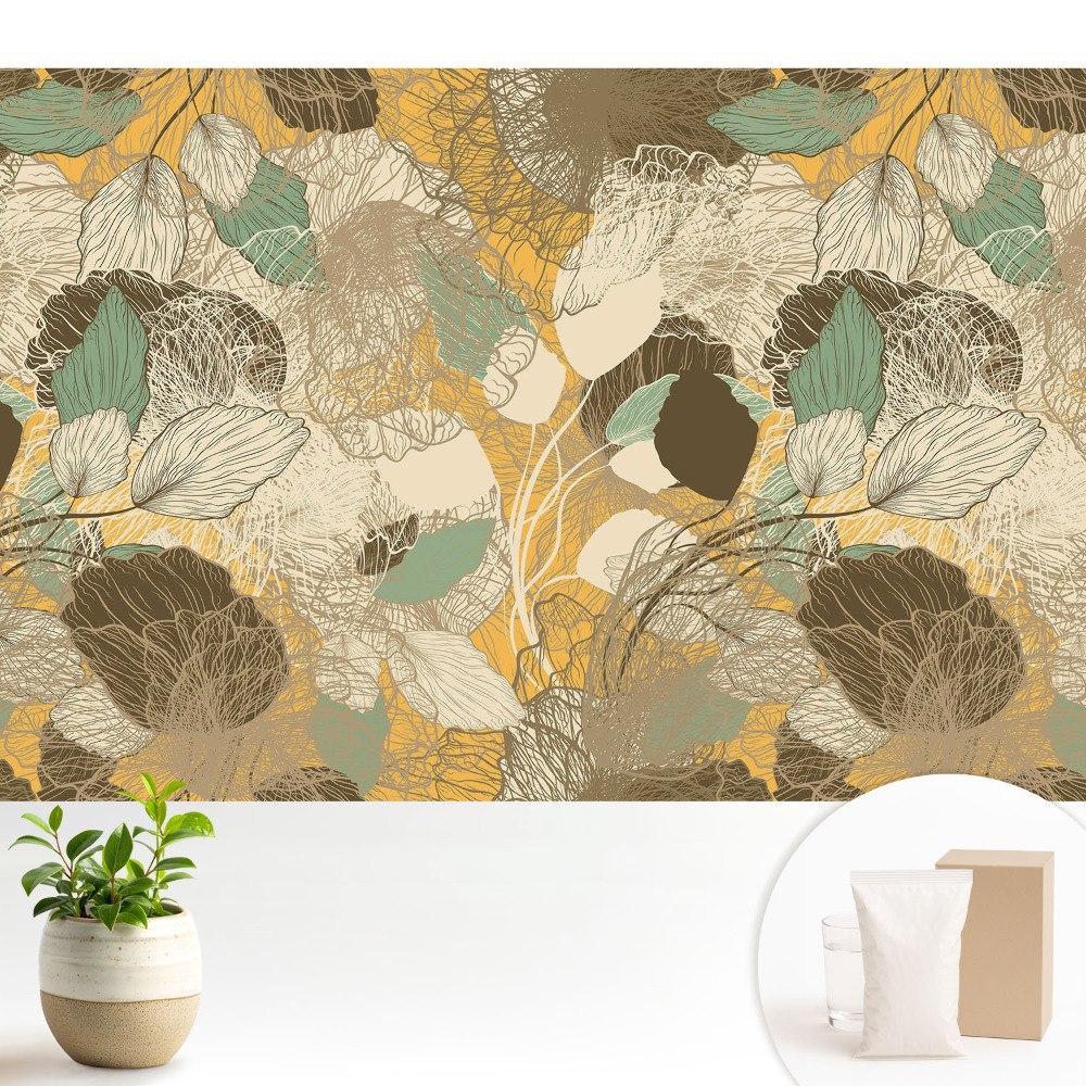 Frunze și flori delicate într-un model armonios