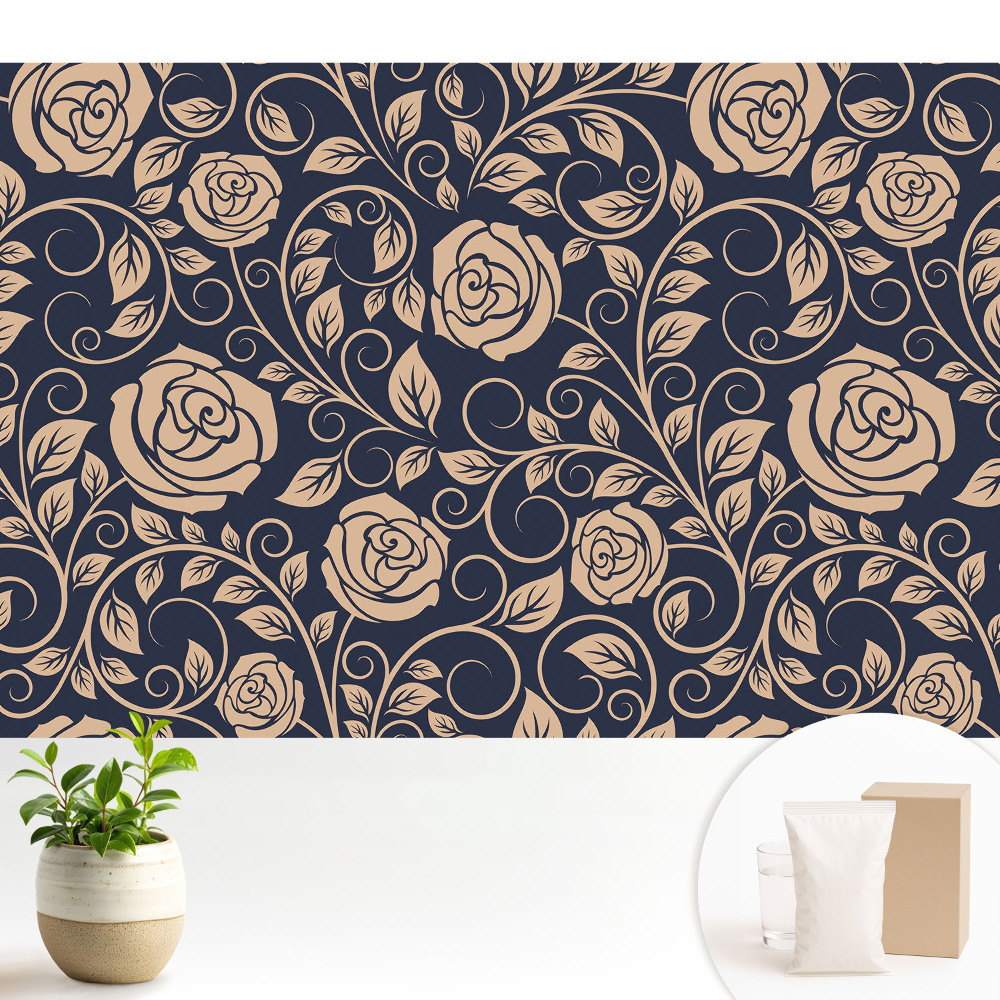 Trandafiri clasici pe albastru marin