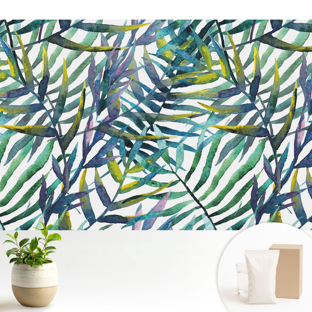 Model repetitiv cu frunze tropicale în acuarelă