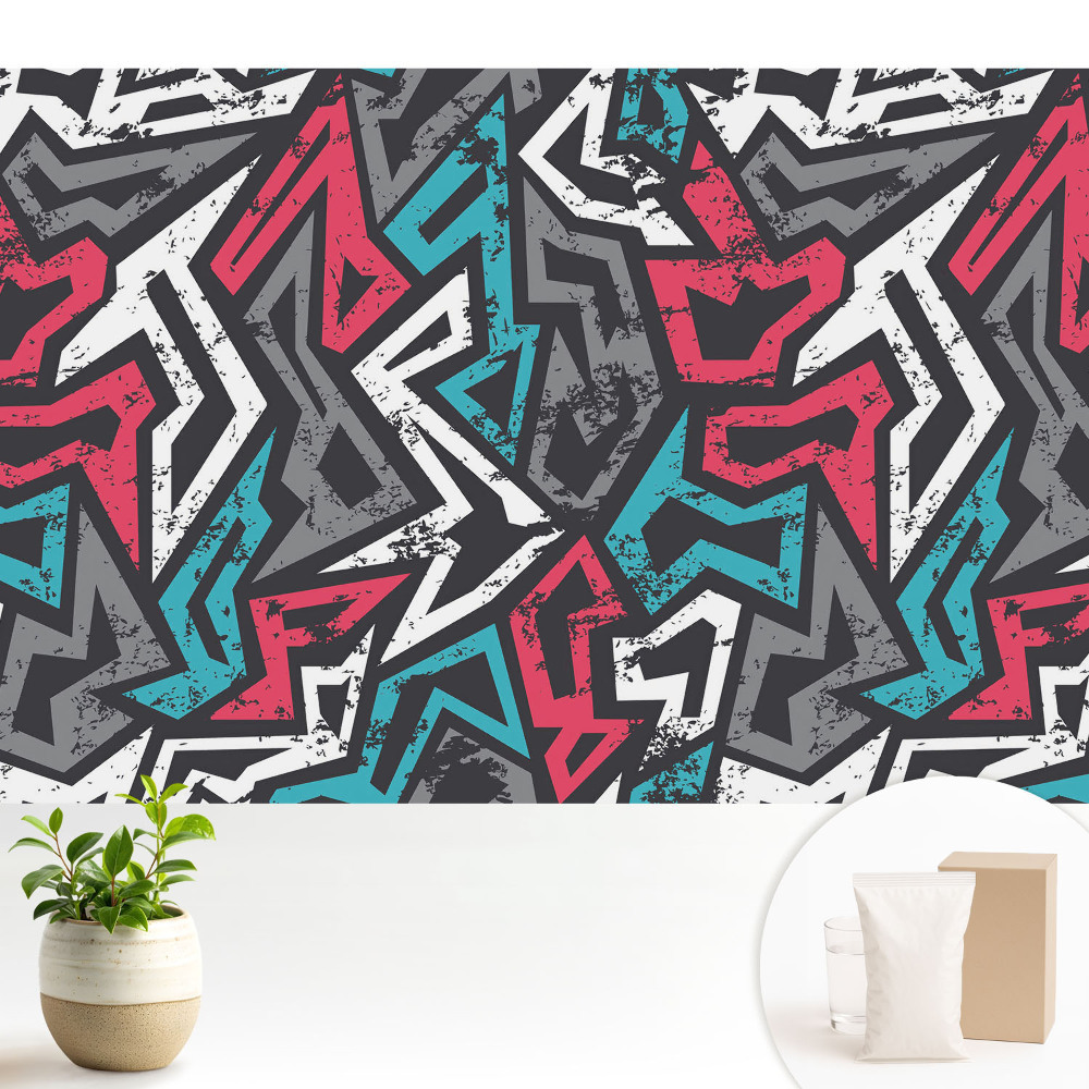 Graffiti geometric cu energie proaspătă