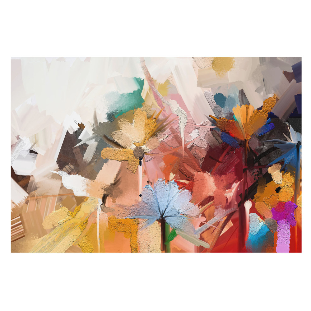 Flori abstracte în nuanțe vii, energia culorilor