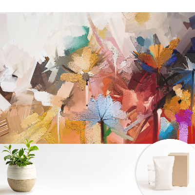 Flori abstracte în nuanțe vii, energia culorilor