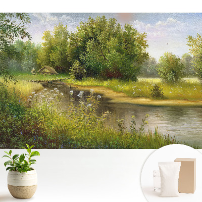 Peisaj idilic natură pădure apă