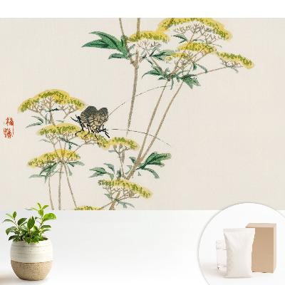 Flori delicate și insecte într-un design cu tematică naturală