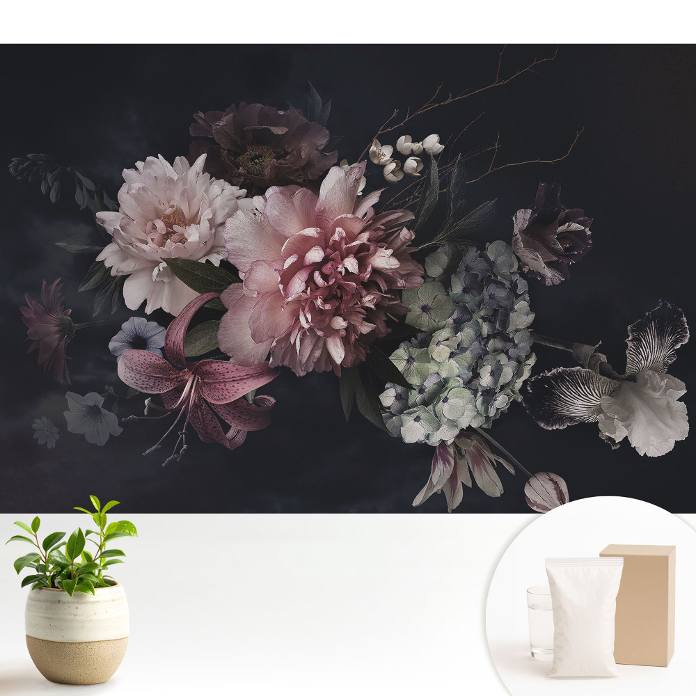 Eleganță florală pe un fundal întunecat