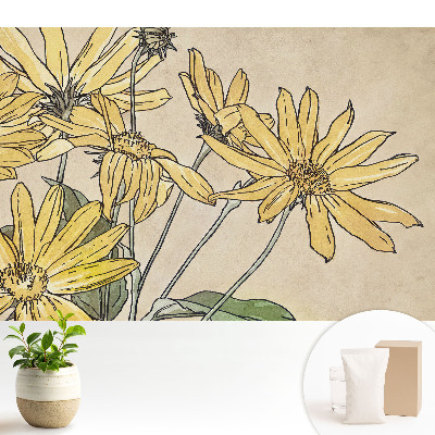 Flori galbene pe un fundal bej