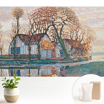 Imagine în oglindă a peisajului rural liniștit