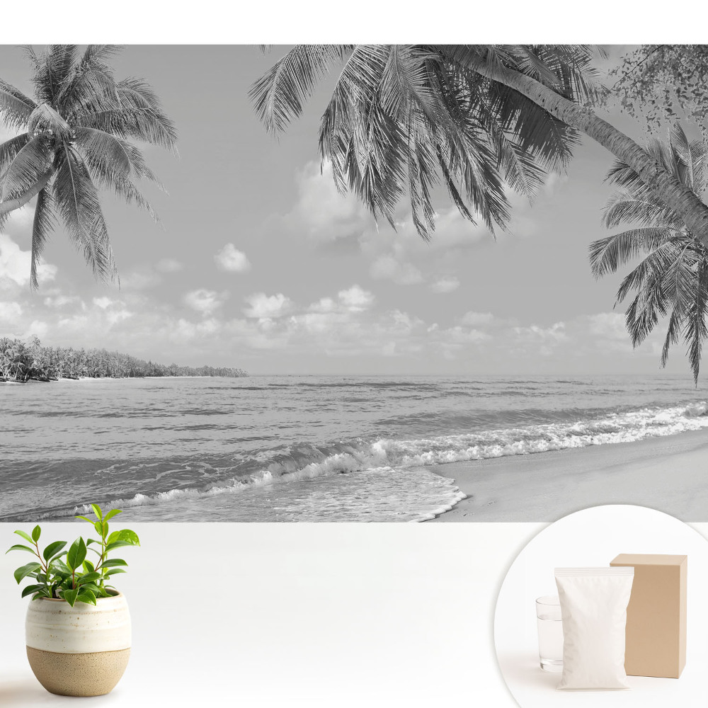 Plajă exotică cu palmieri