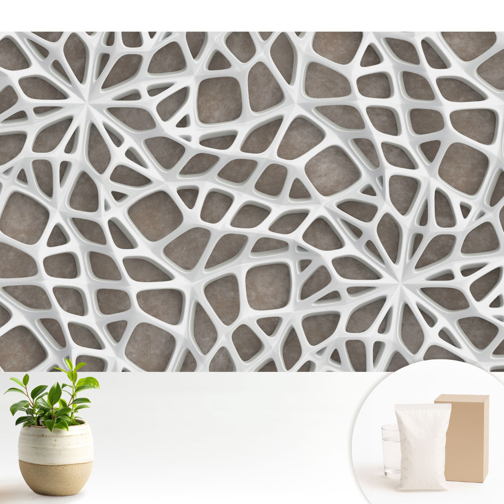 Structuri organice albe pe fundal maro