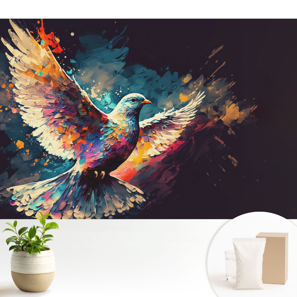 O pasăre colorată și dinamică în zbor