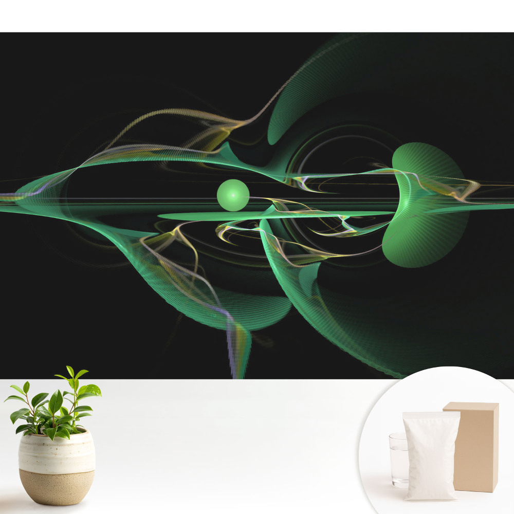 Valuri verzi abstracte și sferă