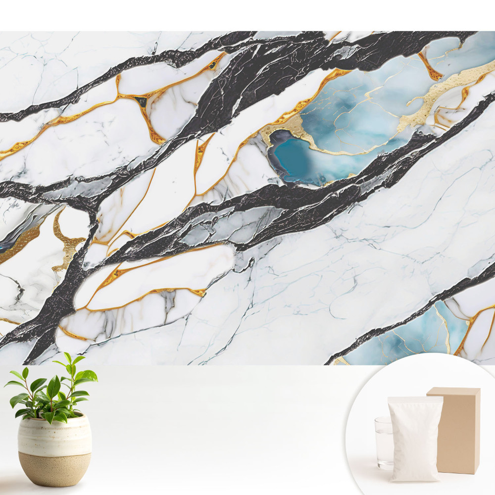 Marmură cu negru și albastru