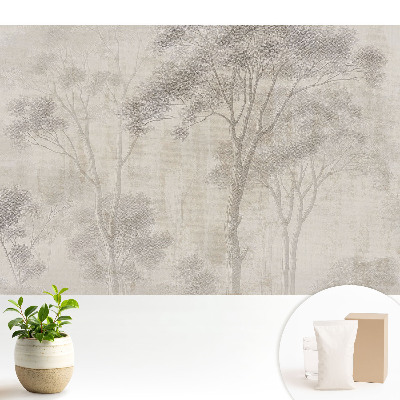 Copaci delicati pe fundal bej