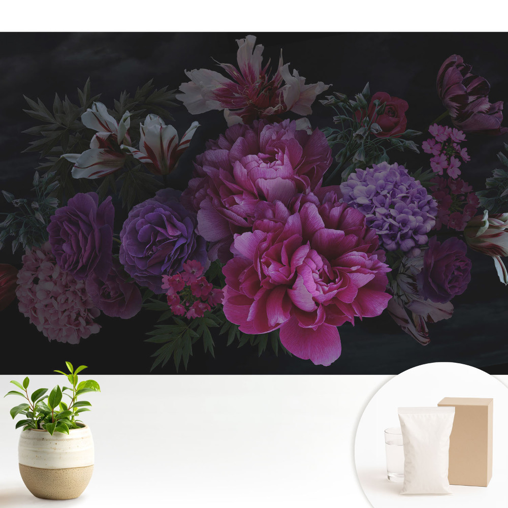 Flori romantice pe un fundal întunecat