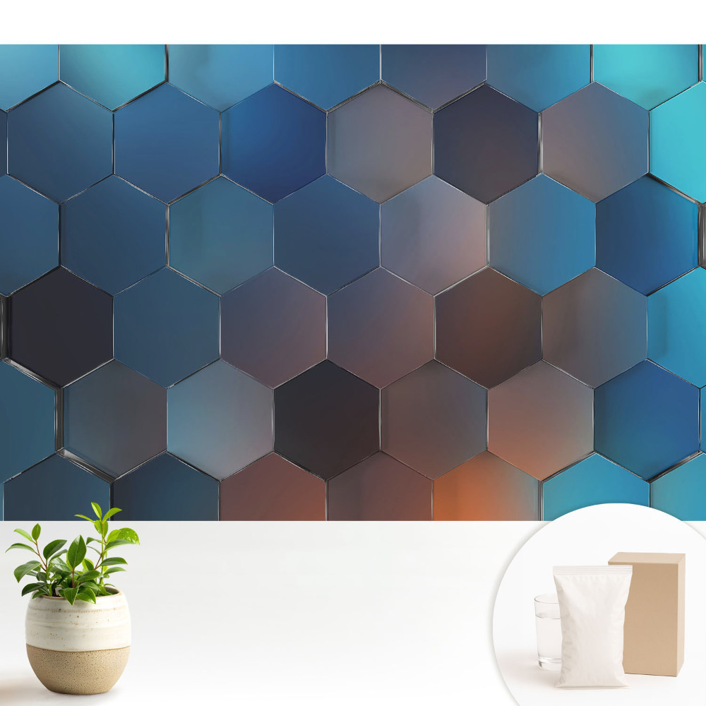 Hexagone geometrice albastre